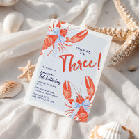 Invitation Anniversaire 3 ans Pinch Me Lobster Coa