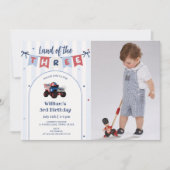 Invitation anniversaire 3 ans Rouge Blanc & Bleu P (Devant)