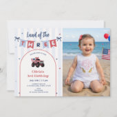 Invitation anniversaire 3 ans Rouge Blanc & Bleu P (Devant)