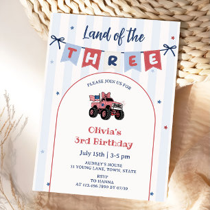 Invitation anniversaire 3 ans Rouge Blanc & Bleu P