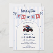 Invitation anniversaire 3 ans Rouge Blanc & Bleu P (Devant)