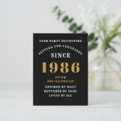 Invitation Anniversaire 40 ans 1986 Noir Or (Debout devant)