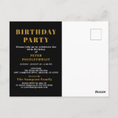 Invitation Anniversaire 40 ans 1986 Noir Or (Dos)