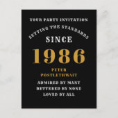 Invitation Anniversaire 40 ans 1986 Noir Or (Devant)