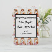 Invitation Anniversaire 40 ans Aquarelle Renard Ro (Debout devant)