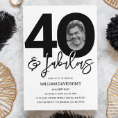 Invitation anniversaire 40 ans avec photo 40 & Fab