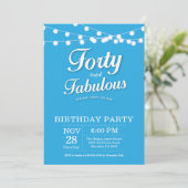 Invitation Anniversaire 40 Ans Bleu Fabuleux (Debout devant)