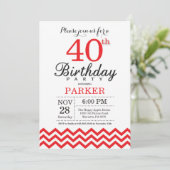 Invitation Anniversaire 40 ans Chevron Rouge (Debout devant)