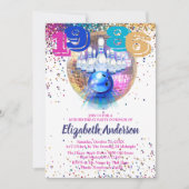 Invitation Anniversaire 40 ans Colorée Disco Bowli (Devant)