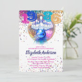 Invitation Anniversaire 40 ans Colorée Disco Bowli (Debout devant)