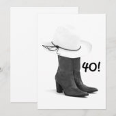 INVITATION ANNIVERSAIRE 40 ANS COUNTRY WESTERN (Devant / Derrière)