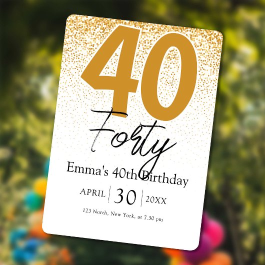 Invitation anniversaire 40 ans écrite à la main av