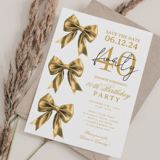Invitation Anniversaire 40 ans Fête Ruban Coquette
