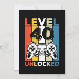 Invitation Anniversaire 40 ans Niveau Débloqué 40 Jeux Rétro
