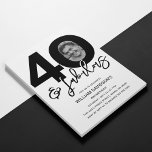 Invitation anniversaire 40 ans photo 40 & Fabulous<br><div class="desc">Invitation anniversaire 40 ans élégante et modifiable avec 40 & fabulous,  un grand 40 avec une photo à l'intérieur du zéro,  avec une police noire sur un fond blanc classique et un modèle de célébration d'anniversaire facile à personnaliser.</div>