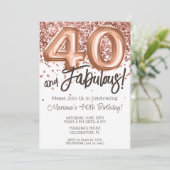 Invitation anniversaire 40 ans Rose Gold (Debout devant)