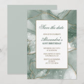Invitation anniversaire 41 ans vert or (Devant / Derrière)