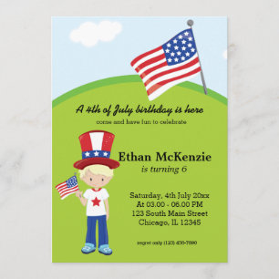 Invitation anniversaire 4 juillet
