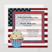 Invitation anniversaire 4 juillet (Devant / Derrière)