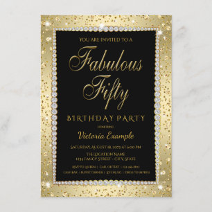 Invitation anniversaire 50 ans Black Gold Diamond