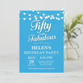 Invitation Anniversaire 50 Ans Bleu Fabuleux (Debout devant)