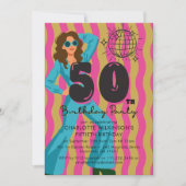 Invitation Anniversaire 50 ans Boule Disco Rétro 7 (Devant)