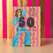 Invitation Anniversaire 50 ans Boule Disco Rétro 7
