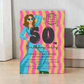 Invitation Anniversaire 50 ans Boule Disco Rétro 7