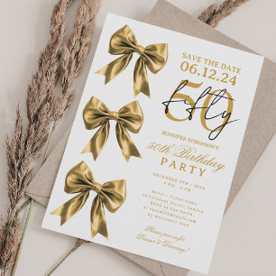 Invitation anniversaire 50 ans fête ruban coquette