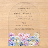 Invitation anniversaire 50 ans Fleur de naissance (Recto)