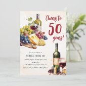 Invitation Anniversaire 50 ans Fromage et Vin Adul (Debout devant)