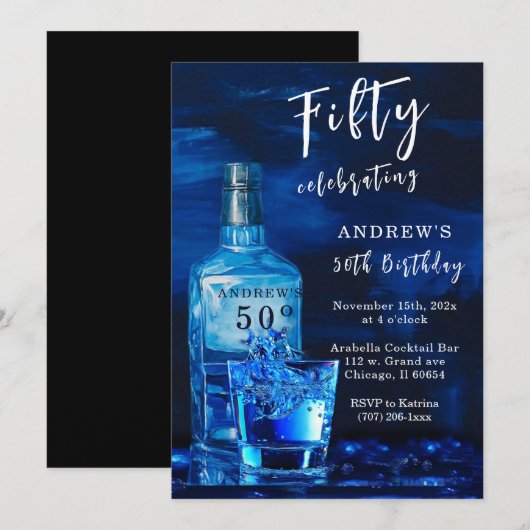 Invitation Anniversaire 50 ans Homme (Devant / Derrière)