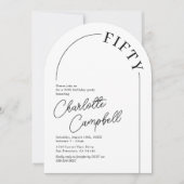 Invitation Anniversaire 50 Ans Minimaliste Arc (Devant)