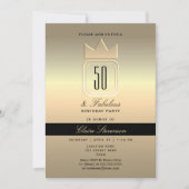 Invitation Anniversaire 50 ans Or Moderne (Devant)