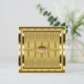 Invitation anniversaire 50 ans or  Or (Debout devant)