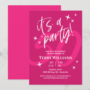Invitation anniversaire 50 ans rose chaud