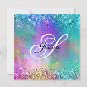 Invitation Anniversaire 50 ans Sirène Pailletée (Dos)