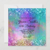 Invitation Anniversaire 50 ans Sirène Pailletée (Devant)