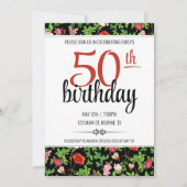 Invitation Anniversaire 50 ans Wildflower (Devant)