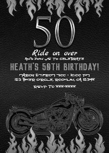 Invitations Faire Part Cartes Anniversaire Motard Zazzle Be