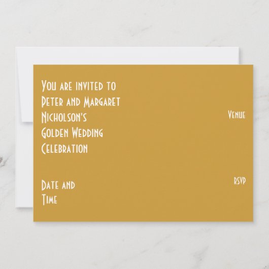 Invitation anniversaire '50' Gold Star en or (Dos)