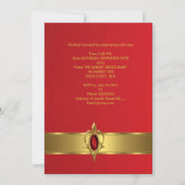 Invitation Anniversaire 50e Faux Velvet Red Pearl or (Dos)