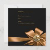 Invitation Anniversaire 50e Zebra Leopard Gold Noir (Dos)