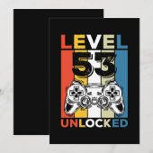 Invitation Anniversaire 53ème Niveau Débloqué 53 Jeux Vidéo R (Devant / Derrière)