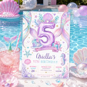 Invitation anniversaire 5 ans Sirène modifiable