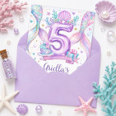 Invitation anniversaire 5 ans Sirène modifiable