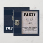 Invitation Anniversaire 5 ans sur le thème de la police créat (Devant / Derrière)
