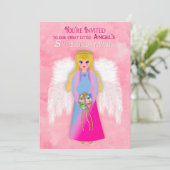 Invitation Anniversaire 5 Notre Petit Ange Rose (Debout devant)