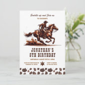 Invitation Anniversaire 5ème Rodéo Cowboy Occidental (Debout devant)