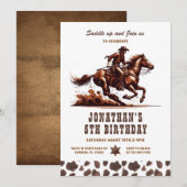 Invitation Anniversaire 5ème Rodéo Cowboy Occidental (Devant / Derrière)